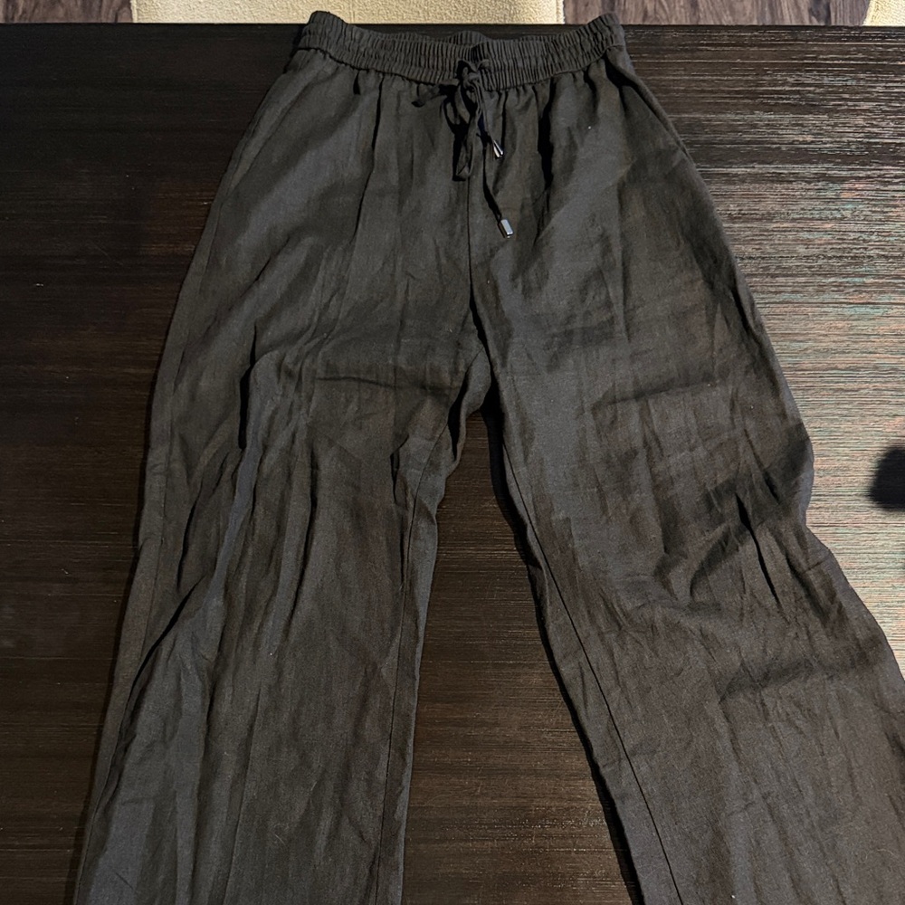 Zara black womens linen pants
